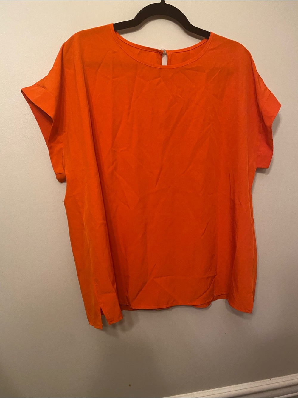 Women’s Orange Short-Sleeve Blouse